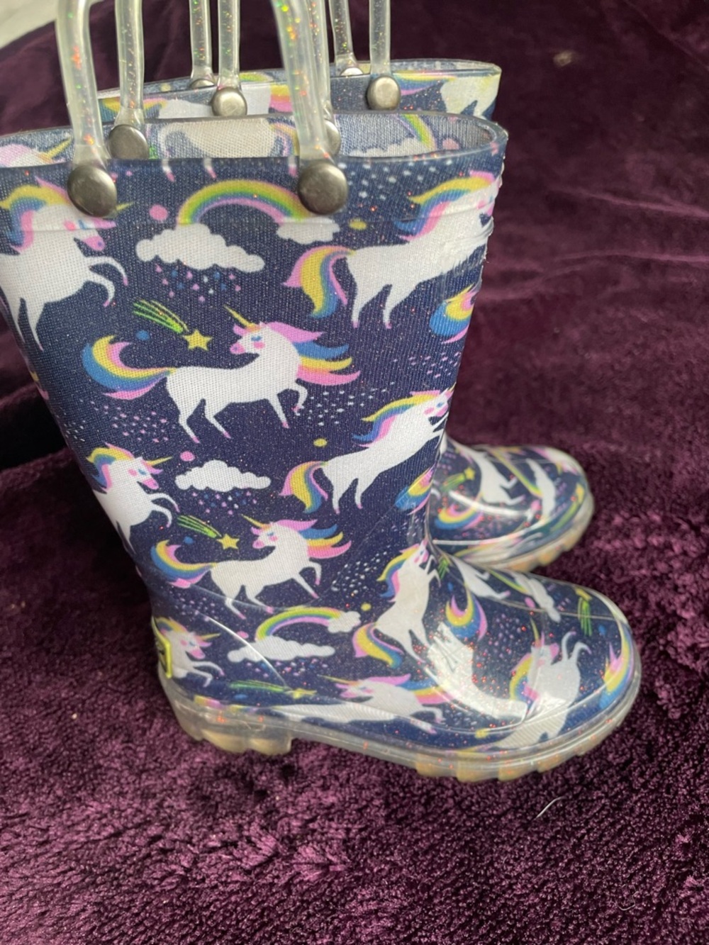 Western chief Unicorn Pattern Kids Rain Boots that light up!